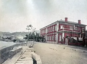 Dockside Yokohama Japan, circa 1880s. Date: circa 1880s