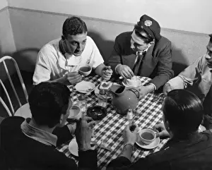 Table Cloth Prints: Doctor relaxes with ambulance staff