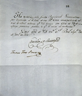Document of the Junta Provisional de Potosi