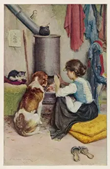 Warming Prints: Dog and Child and Stove