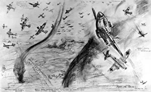 Images Dated 10th October 2004: Dog-Fight between British Fighters and German Aircraft; Seco