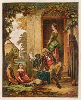 Grandfather Gallery: Dog Reading by Pidding
