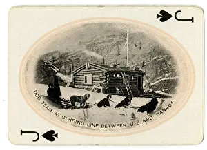 Dog Team at Dividing Line between U. S. and Canada