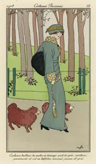 Manages Prints: Dog-Walking 1913
