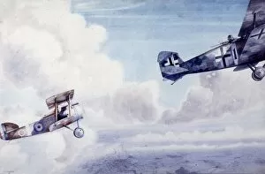 Spot Collection: Dogfight between British and German planes, WW1
