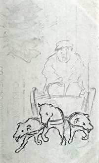 Images Dated 23rd October 2009: Three dogs pulling a cart