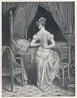 Doing up her own Corset