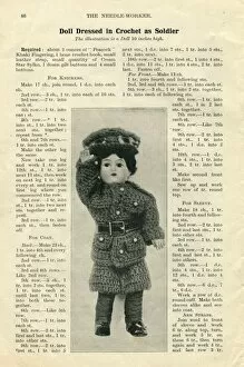 Knitting Gallery: Doll dressed in crochet as a soldier, WW1