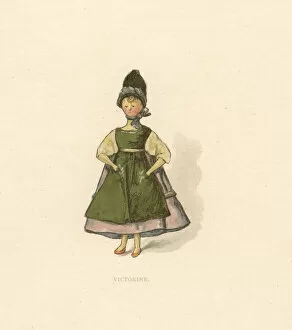 Arnold Collection: Doll representing a girl Victorine with her hands
