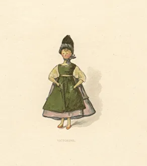 Victorias Gallery: Doll representing a girl Victorine with her hands