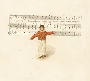 Images Dated 13th March 2019: Doll representing a young man in front of a music score