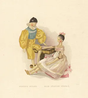Pauline Gallery: Dolls of clown Monsieur Musard and ballerina Leontine