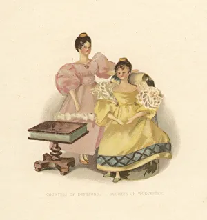 Dolls of courtiers dressed by Princess Victoria