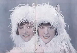 Trot Prints: The Dolly Sisters in London, 1921. Wearing their finery for their Pony Trot number in Fun