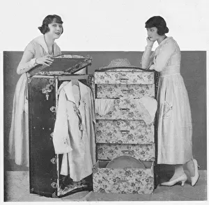 Rosie Prints: The Dolly Sisters with luggage, packing for a trip to Palm Beach