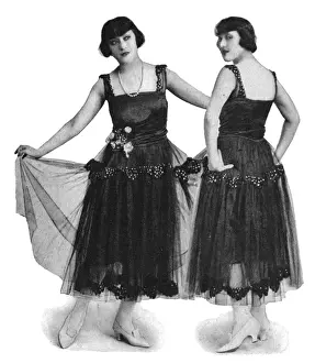 Tulle Prints: The Dolly Sisters modelling smart evening gowns