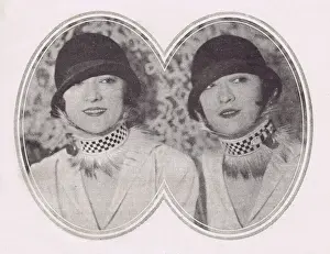 The Dolly Sisters wearing the latest fashion of a dog collar 1924 Date