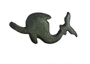 Zoomorphic Prints: Dolphin. Roman art. Sculpture on bronze. SPAIN