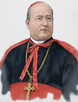 Domenico Maria Jacobini (1837-1900). Engraving. Colored