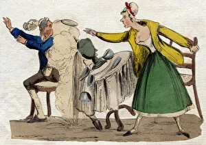 Teatime Collection: Domestic fight between husband and wife