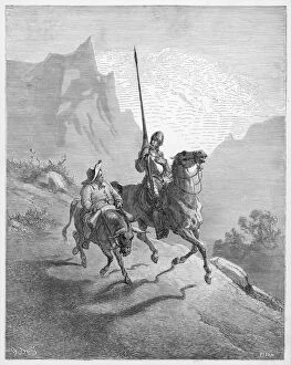 Lance Collection: Don Quixote riding with Sancho Panza