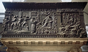 Donatello (1386-1466). Reliefs for the bronze pulpits in the Donatello (1386-1466). Reliefs for the bronze pulpits in the