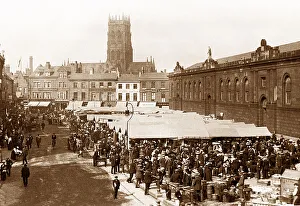 Doncaster Prints: Doncaster Market Place early 1900s