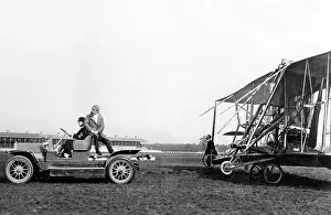 Cody Prints: Doncaster Race Course - 1909 - Cody's damaged biplane