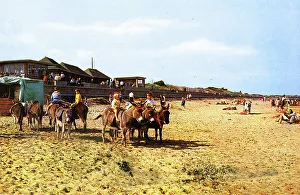 Leonards Prints: Donkey rides on the beach, St Leonards on Sea, Sussex