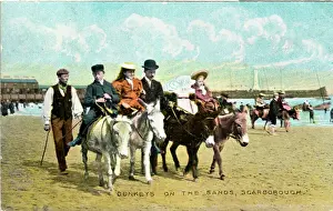Sands Prints: Donkeys on the Sands, Scarborough, Yorkshire