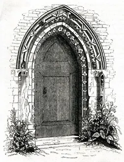 Stonework Prints: Doorway, St Marys Church, Stone, near Dartford, Kent