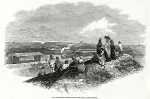 Dorchester Prints: Dorchester station from the roman amphitheatre