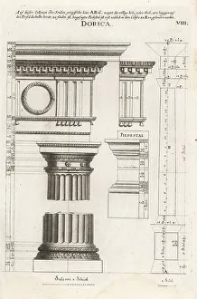 Johann Franck Prints: Doric order column with entablature