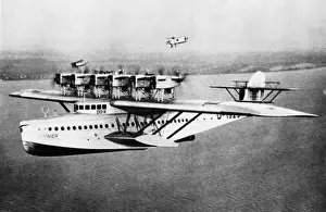 Dornier Do X (forward view) aloft with escorts