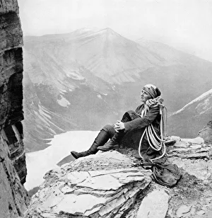 Images Dated 9th October 2017: Dorothy Pilley, English climber in Glacier National Park