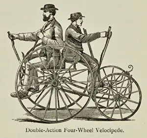 Velocipede Prints: Double-action four wheel velocipede