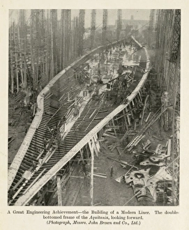 Aquitania Gallery: Double-bottomed frame of the Aquitania