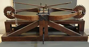 The double catapult. Designed by Leonardo da Vinci. 15th cen