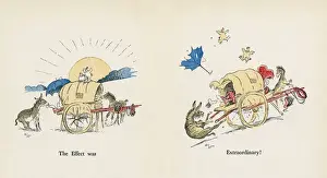 Double page illustration, Mrs Ticklers Caravan