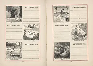 1703 Prints: Double page spread in a diary for 22-27 November