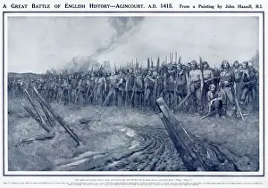 Sphere Prints: Double page spread in The Sphere showing British warriors lined up waiting before
