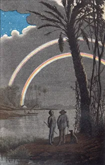Images Dated 11th May 2020: DOUBLE RAINBOW AT NIGHT