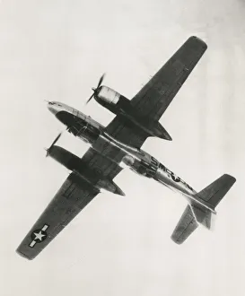 Invader Prints: Douglas A26 Invader, bomber flying over Germany