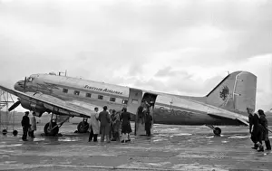 Airlines Prints: Douglas DC-3 G-AGZF Scottish Airlines Prestwick 1948