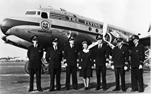 A Douglas DC-4 of KLM and its crew