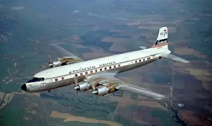 Continental Prints: Douglas DC-7B of Continental (forward view) aloft