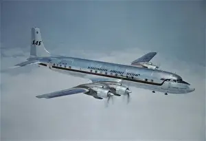 Livery Prints: Douglas DC-7C of SAS -early livery (forward view) aloft