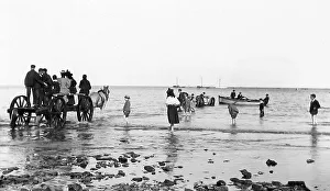 Douglas Isle of Man going out to the boats Victorian period