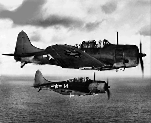 Secondflight Gallery: Douglas SBD-5 Dauntless pair over the Pacific, 26 June