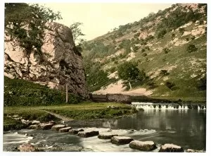 England Gallery: Dovedale, stepping stones, Derbyshire, England